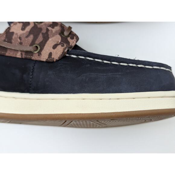 NWOT Sperry Cup II Boat Shoes Big Kid's Size 6.5 Navy and Brown Camo - Picture 9 of 13